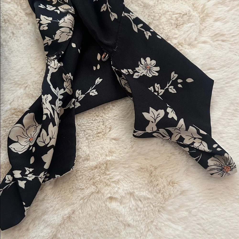 Free People Black Floral satin dress, L - Picture 5 of 14